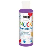 Kreul 24109 - Vernice Artigianale Mucki per Bambini, 80 ml in Viola, Vernice per Bambini a Base d'Acqua, Lavabile, verniciabile con Pennello e Spugna