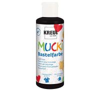 Kreul 24114-Vernice Artigianale Mucki Nero, Vernice per Bambini a Base d'Acqua, Lavabile, verniciabile con Pennello e Spugna, Colore Black, 80 ml, 24114