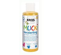 Kreul 24353-Mucki Verzierling, Oro, flacone, Vernice Glitterata ad Effetto per Bambini a Base d'Acqua, parabeni, glutine, Senza lattosio, Vegan, Lavabile, Colore Glittery Gold, 80 ml, 24353
