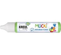 KREUL 24412 Mucki Window Color verde chiaro, penna da 29 ml, pittura per finestre a base d'acqua, senza parabeni, senza glutine, senza lattosio, vegano, facilmente modificabile, lavabile