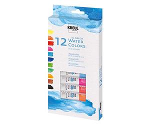 KREUL 26050 - Acquerelli El Greco, set base per scuola, arte e studio, 12 x 12 ml