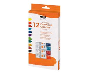 Kreul 26250 - El Greco Set di 12 tubi di guazzo 12 ml Materiale di base per scolari, artisti e studenti