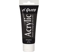 KREUL 28324 - Vernice acrilica El Greco 75 ml tubo Nero Vernice lucida ricca di pigmenti Qualità di studio Consistenza simile al burro per la pittura ad impasto