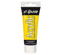 Kreul 28325 - El Greco Acrylic, tubetto da 75 ml in giallo cadmio chiaro, altamente pigmentato, vernice acrilica lucida in qualità di studio, verniciabile al burro, per pittura pastosa