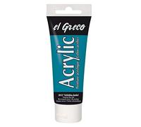 Kreul 28337 - El Greco Acrylic, tubetto da 75 ml in blu turchese scuro, altamente pigmentato, vernice acrilica lucida di qualità da studio, verniciabile al burro, per pittura pastosa
