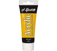 Kreul 28351 - El Greco Acrylic, tubetto da 75 ml in oro, vernice acrilica lucida altamente pigmentata in qualità di studio, verniciabile in modo burroso, per pittura pastosa