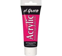 Kreul 28362 - El Greco Acrylic, tubetto da 75 ml in rosa fluorescente, vernice acrilica lucida altamente pigmentata in qualità di studio, verniciabile al burro, per pittura pastosa
