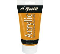 Kreul 28518-Acrilico El Greco, tubetto da 150 ml in ocra Chiaro, Altamente pigmentato, Vernice acrilica Lucida in qualità di Studio, verniciabile al Burro, per Pittura pastosa, Light ocher, 150 unità