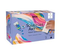 KREUL 43362 - Squeegee Art - tecnica della spatola per bambini, set per dipingere con 7 colori per artisti Kids Art da 20 ml + spatola, set per bambini dai 6 anni in su.