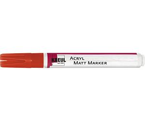 KREUL 46234 - Marcatore acrilico opaco medio, con punta a proiettile di circa 2-4 mm, rosso, opaco, vernice acrilica permanente a base d'acqua, per accenti in filigrana