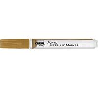 KREUL 46261 - Marcatore acrilico metallizzato medio, con punta a proiettile di circa 2-4 mm, oro, vernice acrilica permanente con effetto metallizzato, per accenti in filigrana