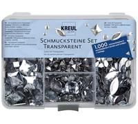 KREUL 49640 - Set di pietre per gioielli, 1000 pietre trasparenti di diverse forme e dimensioni, per la progettazione di accessori alla moda e per il design nell'area home deco.