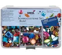 KREUL 49641 - Set di 1.000 Pietre Decorative Multicolori di Diverse Dimensioni e Forme per Creare Accessori di Moda e Oggetti di Decorazione d'interni