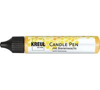 KREUL 49733 - Penna per Candele, Oro Glitterato, 29 ml, Penna per Candele con Punta fine, Vernice con Cera d'api per Decorare e dipingere Le Candele