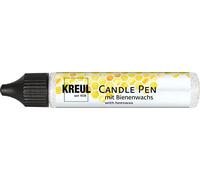 Kreul 49734 - Penna per Candele, Glitter-Argento, 29 ml, Penna per Candele con Punta fine, Vernice con Cera d'api per Decorare e dipingere Le Candele