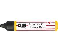 Kreul 49803 - Penna Pluster e Liner Giallo Sole, 29 ml, Vernice pluster per Decorare e abbellire, per Effetti Decorativi con Il fluffing in Forno, con Il Ferro da Stiro o con Il phon