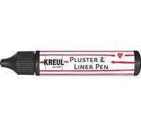 Kreul 49819 - Penna Pluster e Liner Nera, 29 ml, Vernice pluster per Decorare e abbellire, per Effetti Decorativi con Il fluffing in Forno, con Il Ferro da Stiro o con Il phon