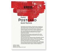 Kreul 69031-Carta per Cartoline, DIN A6, 300 g/m², 20 Fogli, acidi e Senza invecchiamento, Bianco Naturale, per Tecniche artistiche Miste, Multicolore, One Size, 69031