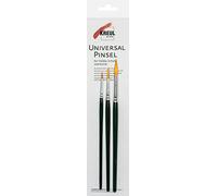 Kreul 721030 - Set di pennelli universali Basic Synthetics, 3 pennelli Rotondi nelle Misure 2, 5 e 8 in Pelo di Nylon fine, per Hobby, Scuola e Arte