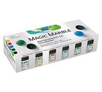 KREUL 73600 - Magic Marble Set di 6 barattoli da 20 ml di vernice per marmo Per effetti di marmo per immersione su legno, vetro, ecc