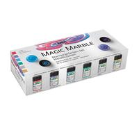 KREUL 73610 - Magic Marble Metallic 6er-Set 20 ml Vernice per marmo Per effetti di marmo per immersione su legno, vetro, ecc
