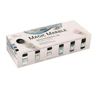 Kreul 73613 - Vernice marmorizzatrice Magic Marble, Set di colori gessosi, 6 x 20 ml per marmorizzare ad immersione legno, vetro, plastica, carta e polistirolo