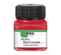 Kreul 75205-Colore Acrilico Opaco, Vetro da 20 ml, cremoso Coprente, ad Asciugatura Rapida, Adatto per Molte superfici Diverse, Colore: Rosso