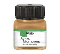 Kreul 75207 - Vernice acrilica opaca, ocra in barattolo da 20 ml, vernice a base d'acqua dalla copertura cremosa e dall'asciugatura rapida, adatta a molte superfici diverse