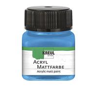 KREUL 75217 - Colore acrilico opaco, azzurro in vetro da 20 ml, colore cremoso coprente, ad asciugatura rapida a base d'acqua, adatto per diverse superfici