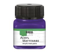 KREUL 75234 - Colore acrilico opaco, viola in vetro da 20 ml, colore cremoso, coprente, ad asciugatura rapida, a base d'acqua, adatto per diverse superfici