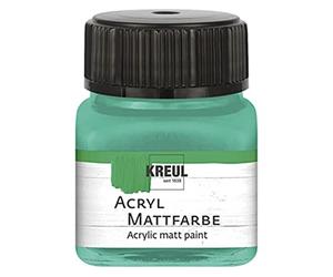 Kreul 75243 - Vernice acrilica opaca, verde menta in barattolo da 20 ml, vernice a base d'acqua dalla copertura cremosa, ad asciugatura rapida, adatta a molte superfici diverse