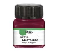 Kreul 75269 - Vernice acrilica opaca, rosso vino in barattolo da 20 ml, vernice a base d'acqua dalla copertura cremosa, ad asciugatura rapida, adatta a molte superfici diverse