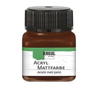 KREUL 75274 - Colore acrilico opaco, marrone cioccolato in vetro da 20 ml, colore cremoso, coprente, ad asciugatura rapida a base d'acqua, adatto per diverse superfici