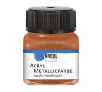 Kreul 77280 - Vernice acrilica metallizzata, bicchiere da 20 ml in rame, vernice acrilica glamour a base d'acqua con effetto metallizzato, copertura cremosa, asciugatura rapida e impermeabilità.