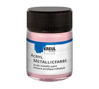 KREUL 77586-50 ml Vernice acrilica metallizzata in oro rosa metallizzato, vernice acrilica a base d'acqua con effetto metallizzato, copertura cremosa, asciugatura rapida e impermeabile
