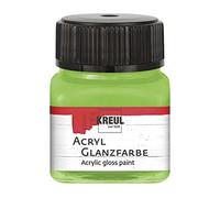 Kreul 79217-Vernice Lucida, Bicchiere da 20 ml in Verde, Vernice acrilica Liscia a Base d'Acqua per Pittura e Artigianato, Resistente alla Saliva, a Rapida Essiccazione e Opaca, Lime Green, 20 unità