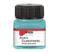 Kreul 79227-20 ml Vernice acrilica lucida turchese, vernice acrilica liscia per la pittura e il crafting, a base d'acqua, resistente alla saliva, a rapida asciugatura e opaca