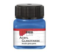 KREUL 79234 - Vernice acrilica lucida, bicchiere da 20 ml in blu, vernice acrilica liscia e lucida per pittura e artigianato, a base d'acqua, resistente alla saliva, ad asciugatura rapida e opaca