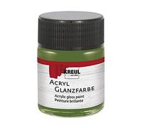 KREUL 79509-50 ml Vernice acrilica lucida verde oliva, vernice acrilica liscia per la pittura e il crafting, a base d'acqua, resistente alla saliva, a rapida essiccazione e opaca