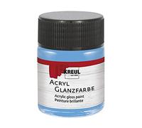 KREUL 79514 - Vernice acrilica lucida, barattolo da 50 ml in azzurro, vernice acrilica liscia a base d'acqua per pittura e artigianato, resistente alla saliva, ad asciugatura rapida e opaca