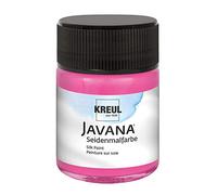 Kreul 8114 - Vernice per seta Javana in barattolo da 50 ml, rosa, vernice a base d'acqua altamente pigmentata e brillante, dal carattere liquido e scorrevole, penetra in profondità nelle fibre