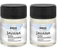 KREUL 813050-Sagomante Javana Gutta in Barattolo, contorni incolori da dipingere su Seta, Pronto all'Uso, Lavabile, Multicolor, 50 ml (Confezione da 2), 50 unità