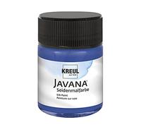 Kreul 8195 - Vernice per seta Javana in barattolo da 50 ml, blu lapis, vernice a base d'acqua altamente pigmentata e brillante, dal carattere fluido, penetra in profondità nelle fibre