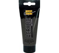 Kreul 84157-Solo Goya Acrylic, Tubo, Antracite con Effetto Glitter, Vernice acrilica cremosa e Versatile a Base d'Acqua, Asciugatura Rapida e Opaca, buona Copertura, Colore Anthracite, 100 ml, 84157