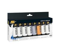 KREUL 85931 - SOLO GOYA Acrylic Medium Set, con 8 paste per texture in tubi da 20 ml, set iniziale per semplici progetti artistici 3D
