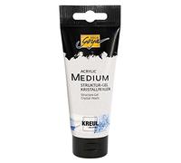 KREUL 86601 - Solo Goya Acrylic Medium, tubo da 100 ml, struttura in perle di cristallo gel, stucco cremoso con perle di vetro, asciuga lucido trasparente, colorabile
