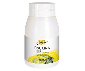 KREUL 87207-500 ml Solo Goya Pouring Fluid, medium acrilico liquido per le tecniche di colata e fluidità a base d'acqua, migliora le proprietà di fluidità dei colori acrilici.