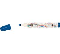 Kreul 90768-Pennarello Tessile Medio, Blu, con Punta Grande in Fibra insensibile, Larghezza del Tratto da 2 a 4 mm Circa, Pennarello Tessuti Leggeri, Stampa Lettere, Colore Blue, Medium, 90768