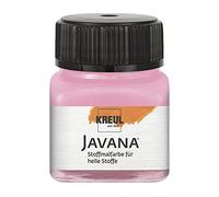 KREUL 90944-20 ml Vernice per tessuti Javana rosa per tessuti leggeri, vernice a base d'acqua dal carattere cremoso, penetra in profondità nelle fibre, lavabile velocemente dopo il fissaggio