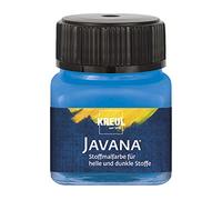 Kreul 90956 - Vernice per tessuti Javana per tessuti chiari e scuri, 20 ml blu vetro, carattere pastoso, per timbrare e stenografare, lavabile dopo il fissaggio